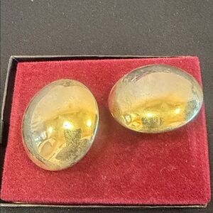 Chic Gold-Tone Oval Earrings